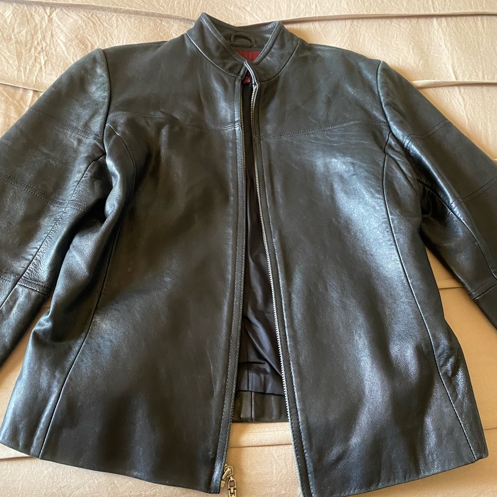 Merona Black Leather Jacket